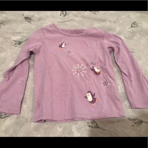 Sonoma girls long-sleeved penguin shirt, 4T